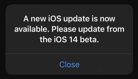 A new iOS update is now available. Please update from beta